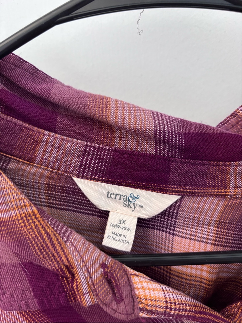 Terra & Sky Purple and Pink Plaid Button-Up Shirt - Picture 3 of 3